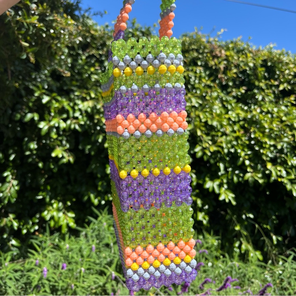 Susan Alexandra NYC Totally 2 Bag Hand Beaded Purse Tote Collector Item Colorful - Picture 6 of 8